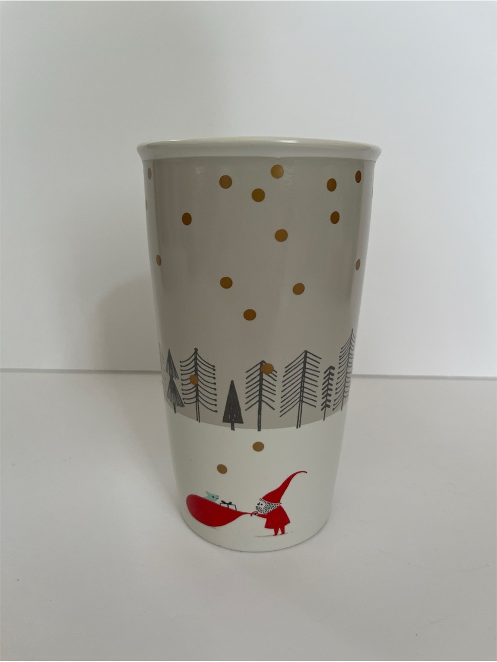 Starbucks 2018 Holiday Ceramic Travel Mug ***missing lid***